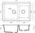 GRANFEST Мойка композит PRACTIK GF-P--780K 2 чаши 780*510 мм графит арт.GF- P-780K графит