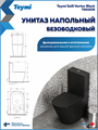 Унитаз напольный торнадо безободковый с быстросъемным сиденьем микролифт Teymi Solli Vortex Black T40209 1226099