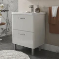 Тумба Свон/Swan 60, напольная, 2 ящ., белый глянец (под раковину 9898-60), VOLNA tnSWAN60.2Y-01