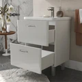 Тумба Свон/Swan 60, напольная, 2 ящ., белый глянец (под раковину 9898-60), VOLNA tnSWAN60.2Y-01