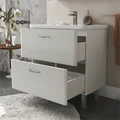 Тумба Свон/Swan 80, напольная, 2 ящ., бланж (под раковину 9898-80), VOLNA tnSWAN80.2Y-43