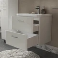 Тумба Свон/Swan 60, подвесная, 2 ящ., белый глянец (под раковину 9898-60), VOLNA tpSWAN60.2Y-01