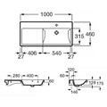 Раковина мебельная Roca THE GAP Plus 100х46 правая, высокий бортик, 1 отверстие (7.3270.M.E00.4) 7.3270.M.E00.4