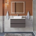 Тумба со столешницей подвесная BelBagno СТРУКТУРА (KRAFT) 90 Темно-Серый Матовый, столешница KEP-90-MGL KRAFT-900-2C-SO-GSO;KEP-90-MGL