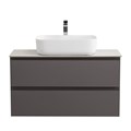 Тумба со столешницей подвесная BelBagno СТРУКТУРА (KRAFT) 90 Темно-Серый Матовый, столешница KEP-90-BO KRAFT-900-2C-SO-GSO;KEP-90-BO