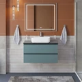 Тумба со столешницей подвесная BelBagno СТРУКТУРА (KRAFT) 90 Голубой Матовый, столешница KEP-90-MNO KRAFT-900-2C-SO-AO;KEP-90-MNO