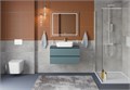 Тумба со столешницей подвесная BelBagno СТРУКТУРА (KRAFT) 90 Голубой Матовый, столешница KEP-90-GRN KRAFT-900-2C-SO-AO;KEP-90-GRN