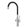 Expert Смеситель для кухни, гиб.излив, р/ОД, сталь/черный, LM, LM5083S-Black LM5083S-Black - фото 45890