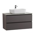 Тумба со столешницей подвесная BelBagno СТРУКТУРА (KRAFT) 80 Темно-Серый Матовый, столешница KEP-80-MGL KRAFT-800-2C-SO-GSO;KEP-80-MGL