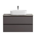 Тумба со столешницей подвесная BelBagno СТРУКТУРА (KRAFT) 80 Темно-Серый Матовый, столешница KEP-80-GRN KRAFT-800-2C-SO-GSO;KEP-80-GRN