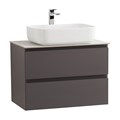 Тумба со столешницей подвесная BelBagno СТРУКТУРА (KRAFT) 60 Темно-Серый Матовый, столешница KEP-60-BO KRAFT-600-2C-SO-GSO;KEP-60-BO