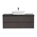 Тумба со столешницей подвесная BelBagno СТРУКТУРА (KRAFT) 120 Темно-Серый Матовый, столешница KEP-120-MNO KRAFT-1200-2C-SO-GSO;KEP-120-MNO