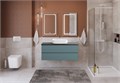 Тумба со столешницей подвесная BelBagno СТРУКТУРА (KRAFT) 120 Голубой Матовый, столешница KEP-120-MNO KRAFT-1200-2C-SO-AO;KEP-120-MNO