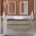 Тумба со столешницей подвесная BelBagno СТРУКТУРА (KRAFT) 120 Бежевый матовый, столешница KEP-120-MNO KRAFT-1200-2C-SO-СO;KEP-120-MNO
