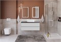 Тумба со столешницей подвесная BelBagno СТРУКТУРА (KRAFT) 120 Bianco Opaco, столешница KEP-120-MNO KRAFT-1200-2C-SO-BO;KEP-120-MNO