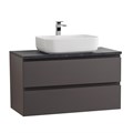 Тумба со столешницей подвесная BelBagno СТРУКТУРА (KRAFT) 100 Темно-Серый Матовый, столешница KEP-100-MNO KRAFT-1000-2C-SO-GSO;KEP-100-MNO