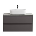 Тумба со столешницей подвесная BelBagno СТРУКТУРА (KRAFT) 100 Темно-Серый Матовый, столешница KEP-100-MGL KRAFT-1000-2C-SO-GSO;KEP-100-MGL