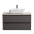 Тумба со столешницей подвесная BelBagno СТРУКТУРА (KRAFT) 100 Темно-Серый Матовый, столешница KEP-100-MCO KRAFT-1000-2C-SO-GSO;KEP-100-MCO