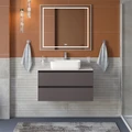 Тумба со столешницей подвесная BelBagno СТРУКТУРА (KRAFT) 100 Темно-Серый Матовый, столешница KEP-100-BO KRAFT-1000-2C-SO-GSO;KEP-100-BO