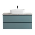 Тумба со столешницей подвесная BelBagno СТРУКТУРА (KRAFT) 100 Голубой Матовый, столешница KEP-100-MGL KRAFT-1000-2C-SO-AO;KEP-100-MGL