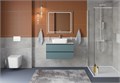 Тумба со столешницей подвесная BelBagno СТРУКТУРА (KRAFT) 100 Голубой Матовый, столешница KEP-100-BO KRAFT-1000-2C-SO-AO;KEP-100-BO