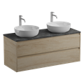 Тумба со столешницей и накладными раковинами подвесная BelBagno СТРУКТУРА (KRAFT) 120 Rovere Nebrasca Nature KRAFT-1200-2C-SO-2-RNN;KEP-120-2-MNO