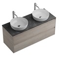 Тумба со столешницей и накладными раковинами подвесная BelBagno СТРУКТУРА (KRAFT) 120 Rovere Galifax Bianco KRAFT-1200-2C-SO-2-RGB;KEP-120-2-MNO