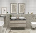 Тумба со столешницей и накладными раковинами подвесная BelBagno СТРУКТУРА (KRAFT) 120 Rovere Galifax Bianco KRAFT-1200-2C-SO-2-RGB;KEP-120-2-MNO