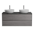 Тумба со столешницей подвесная BelBagno СТРУКТУРА (KRAFT) 120 Cemento Grigio KRAFT-1200-2C-SO-2-CG;KEP-120-2-MNO