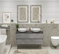 Тумба со столешницей подвесная BelBagno СТРУКТУРА (KRAFT) 120 Cemento Grigio KRAFT-1200-2C-SO-2-CG;KEP-120-2-MNO