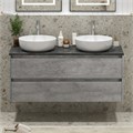 Тумба со столешницей подвесная BelBagno СТРУКТУРА (KRAFT) 120 Cemento Grigio KRAFT-1200-2C-SO-2-CG;KEP-120-2-MNO