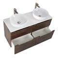 Тумба со столешницей и накладными раковинами подвесная BelBagno ЭТНА (ETNA-H60) 140 Rovere Moro ETNA-H60-700-2C-SO-RW-P;EK-140-2-BL