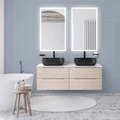 Тумбы со столешницей подвесная BelBagno ЭТНА (ETNA) 140 Rovere Grigio ETNA-700-2C-SO-RW-P;EK-140-2-BL