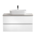 Тумба со столешницей подвесная BelBagno СТРУКТУРА (KRAFT) 90 Белый матовый, столешница KEP-90-BO KRAFT-900-2C-SO-BO;KEP-90-BO