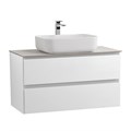 Тумба со столешницей подвесная BelBagno СТРУКТУРА (KRAFT) 90 Белый матовый, столешница KEP-90-BO KRAFT-900-2C-SO-BO;KEP-90-BO