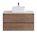 Тумба со столешницей и накладной раковиной подвесная BelBagno СТРУКТУРА (KRAFT) 80 Rovere Tabacco KRAFT-800-2C-SO-RT;KEP-80-MCO