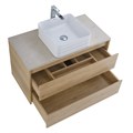 Тумба со столешницей и накладной раковиной подвесная BelBagno СТРУКТУРА (KRAFT) 80 Rovere Nebrasca Nature KRAFT-800-2C-SO-RNN;KEP-80-MCO