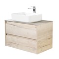 Тумба со столешницей и накладной раковиной подвесная BelBagno СТРУКТУРА (KRAFT) 80 Rovere Galifax Bianco KRAFT-800-2C-SO-RGB;KEP-80-MCO