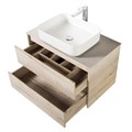Тумба со столешницей и накладной раковиной подвесная BelBagno СТРУКТУРА (KRAFT) 80 Rovere Galifax Bianco KRAFT-800-2C-SO-RGB;KEP-80-MCO