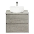 Тумба со столешницей и накладной раковиной подвесная BelBagno СТРУКТУРА (KRAFT) 70 Cemento Grigio KRAFT-700-2C-SO-CG;KEP-70-BO