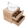 Тумба со столешницей и накладной раковиной подвесная BelBagno СТРУКТУРА (KRAFT) 60 Rovere Tabacco KRAFT-600-2C-SO-RT;KEP-60-BO