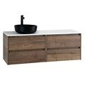 Тумба со столешницей подвесная BelBagno СТРУКТУРА (KRAFT) 120 Rovere Tabacco, раковина слева KRAFT-600-2C-SO-RT;EK-120-AS-BL-L