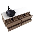 Тумба со столешницей подвесная BelBagno СТРУКТУРА (KRAFT) 120 Rovere Tabacco, раковина слева KRAFT-600-2C-SO-RT;EK-120-AS-BL-L
