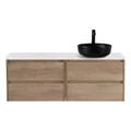 Тумба со столешницей подвесная BelBagno СТРУКТУРА (KRAFT) 120 Rovere Nebrasca Nature, раковина справа KRAFT-600-2C-SO-RNN;EK-120-AS-BL-R