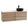 Тумба со столешницей подвесная BelBagno СТРУКТУРА (KRAFT) 120 Rovere Nebrasca Nature, раковина справа KRAFT-600-2C-SO-RNN;EK-120-AS-BL-R