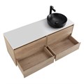 Тумба со столешницей подвесная BelBagno СТРУКТУРА (KRAFT) 120 Rovere Nebrasca Nature, раковина справа KRAFT-600-2C-SO-RNN;EK-120-AS-BL-R