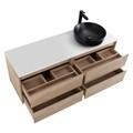 Тумба со столешницей подвесная BelBagno СТРУКТУРА (KRAFT) 120 Rovere Nebrasca Nature, раковина справа KRAFT-600-2C-SO-RNN;EK-120-AS-BL-R