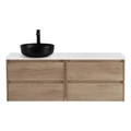 Тумба со столешницей подвесная BelBagno СТРУКТУРА (KRAFT) 120 Rovere Nebrasca Nature, раковина слева KRAFT-600-2C-SO-RNN;EK-120-AS-BL-L
