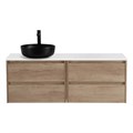 Тумба со столешницей подвесная BelBagno СТРУКТУРА (KRAFT) 120 Rovere Nebrasca Nature, раковина слева KRAFT-600-2C-SO-RNN;EK-120-AS-BL-L