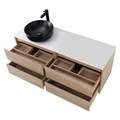 Тумба со столешницей подвесная BelBagno СТРУКТУРА (KRAFT) 120 Rovere Nebrasca Nature, раковина слева KRAFT-600-2C-SO-RNN;EK-120-AS-BL-L